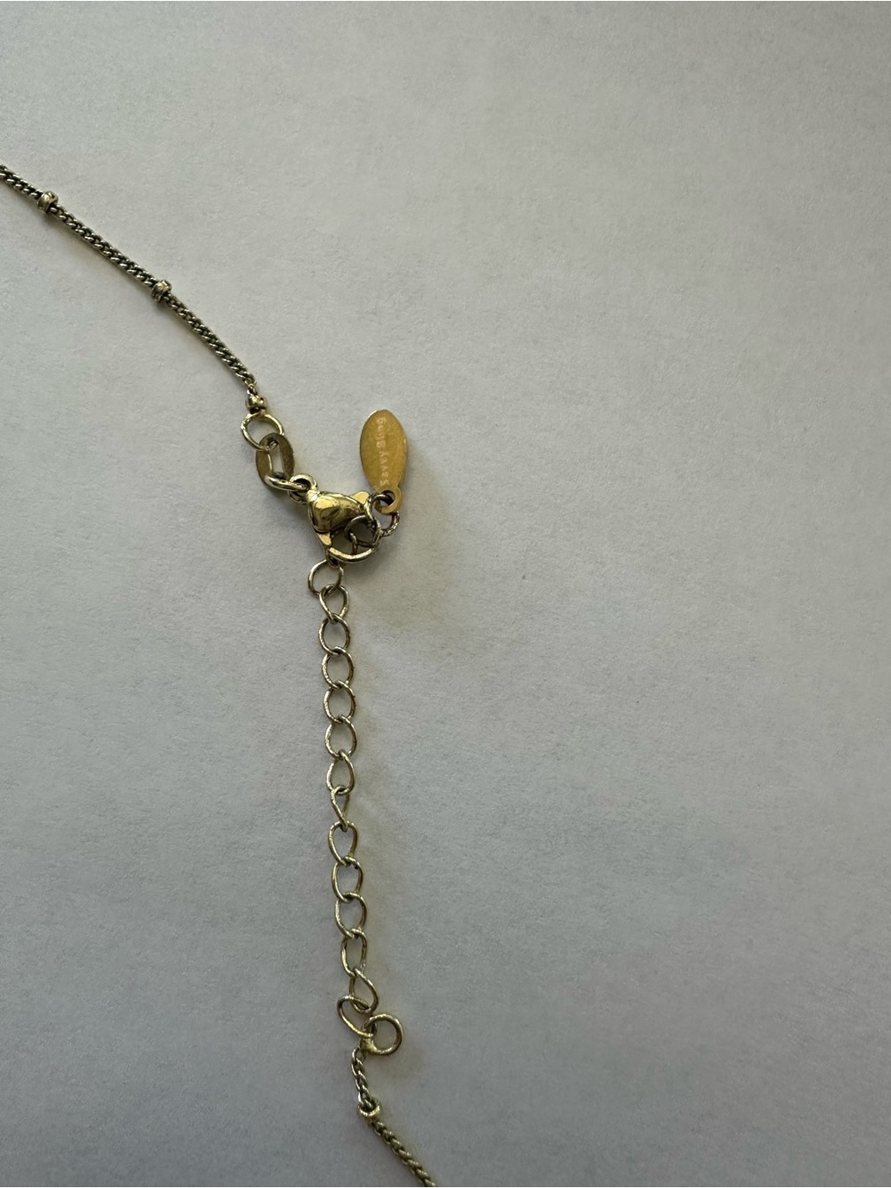 Rhinestone S Initial Pendant Necklace in gold - Picture 3 of 5